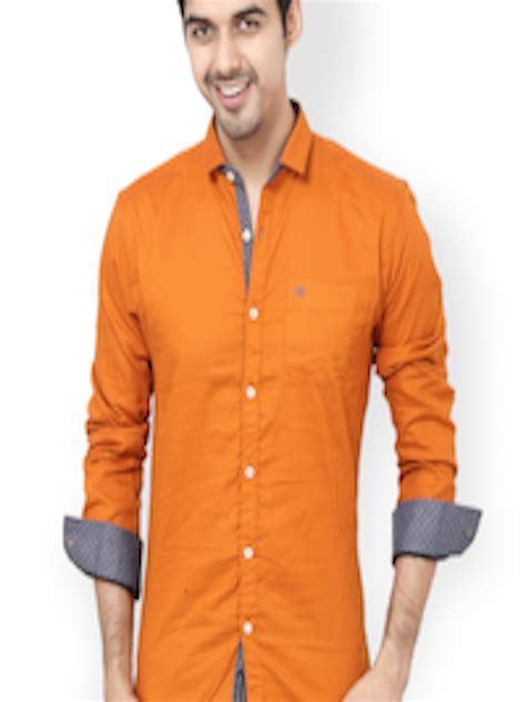 Buy La Seven Orange Slim Fit Casual Shirt Shirts For Men 1042430