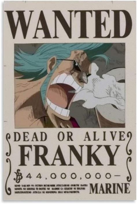 Comics Poster One Piece Reward Order Franky Canvas Art