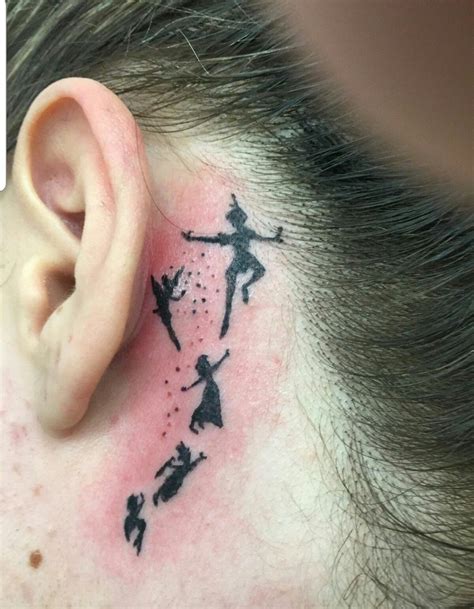 Pin By Natalie Harness On Tattoos Behind Ear Tattoos Peter Pan