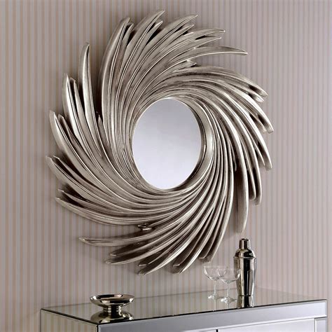 contemporary silver swirl wall mirror contemporary wall mirrors