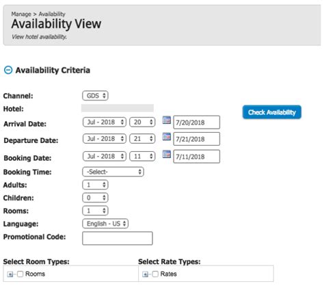 Gds By Siteminder How To Check Rate Availability In Gds
