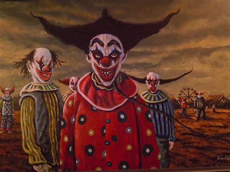 Evil Clown Traveling Carnival Painting By James Guentner