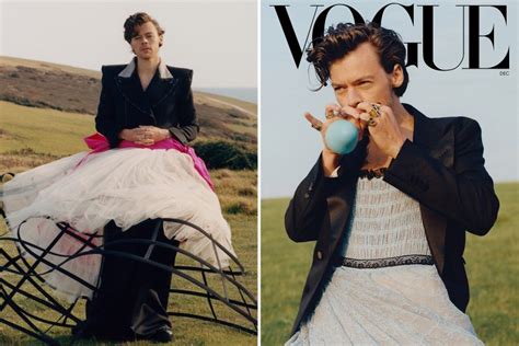 Harry Styles Wears A Dress For Us Vogue As First Male Cover Star In 127