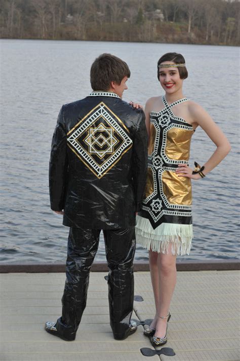A Couples Prom Outfit Made Entirely Out Of Duct Tape 8 Pics