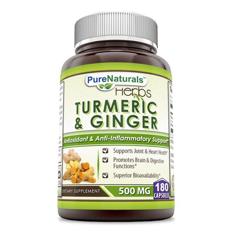 Pure Naturals Turmeric Plus Ginger 500 Mg 180 Capsules Walmart Com