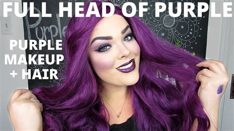 Full Face Of Purple Purple Hair Monochromatic Makeup Ft