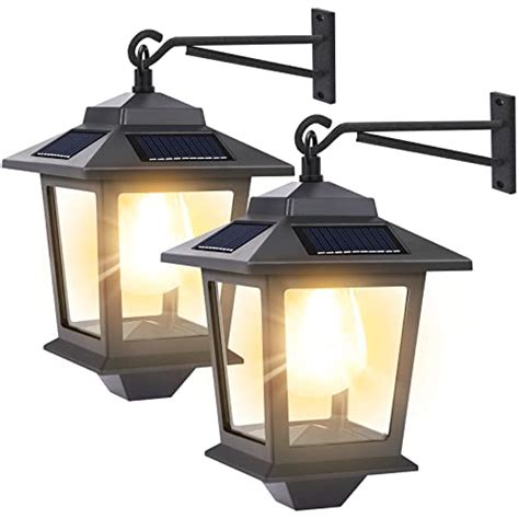 2 Pack Solar Wall Lanterns With Replaceable Bulboutdoor Hanging Solar