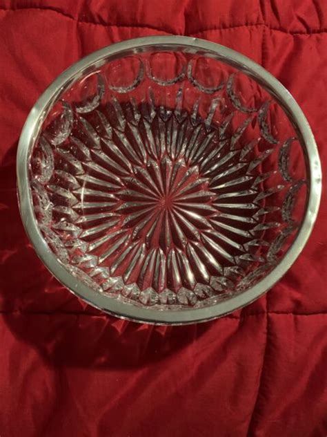 Vintage Lead Crystal Bowl With Silverplate Rim Made In West Germany Ebay