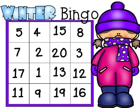 The Cozy Red Cottage Winter Number Bingo