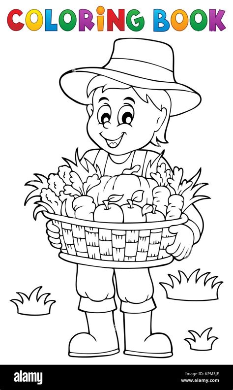 Libro Para Colorear Agricultor Cosechar 1 Fotografía De Stock Alamy
