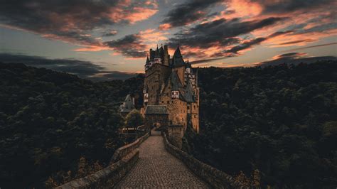 Wallpaper Castle Architecture Germany Forest Trees Clouds Depth