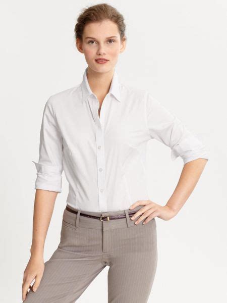 Banana Republic Tailored Non Iron Sateen Shirt In White Lyst