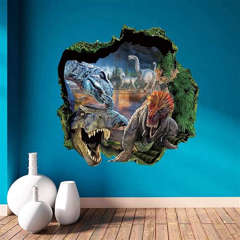 Jurassic Park Wall Stickers 3d Dinosaur Stickers For Kids Room Living