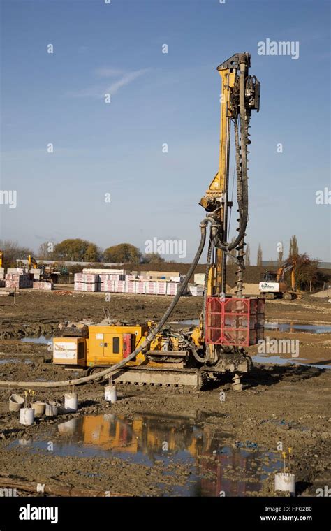 Piling Machine Drilling Foundations On Hi Res Stock Photography And