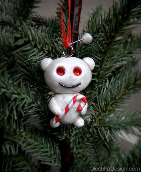 Reddit Alien Geek Christmas Ornament Polymer Clay Hand Made Etsy