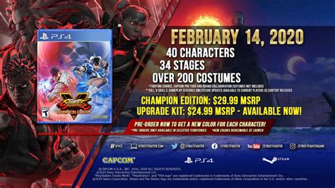 Street Fighter V Champion Edition Announced For Ps4 Bundles Everything Together In 2020 Push