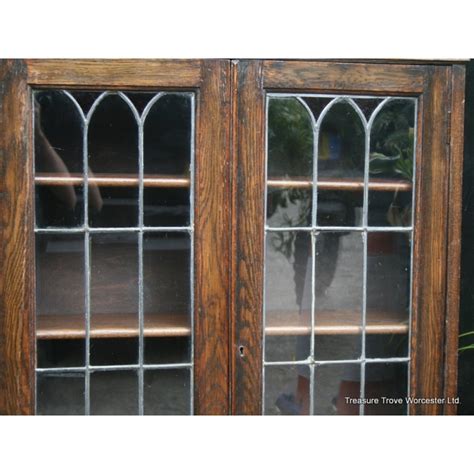 Check spelling or type a new query. Oak 1940's Glazed Leaded Wall Mounted Display Cabinet
