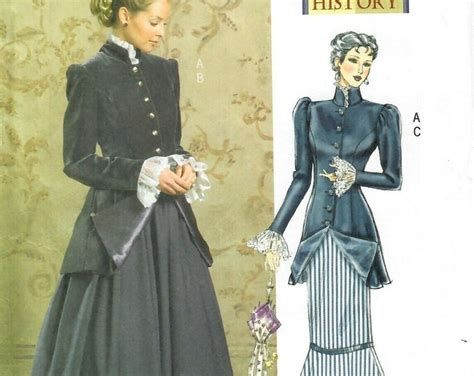 B6229 Butterick Costume Misses Long Button Down Dresses Etsy