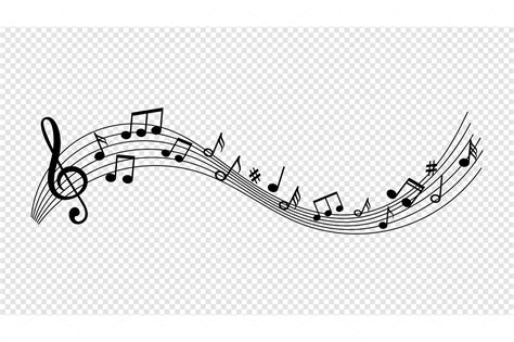 Music Wave With Notes Decorative Illustrations ~ Creative Market