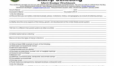 scouting heritage merit badge worksheets