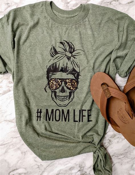 Mom Life T Shirt Mom Life Shirt Skull Shirt Ts For Etsy