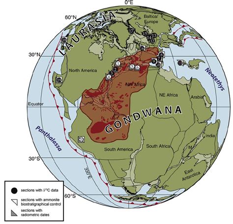 Global Paleogeographic Map At The Triassic Jurassic Transition Ca