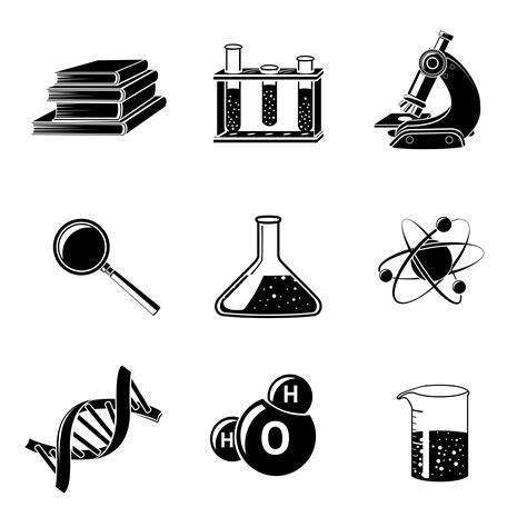 Science Black Icons Set 459417 Vector Art At Vecteezy