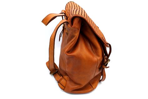Woven Leather Backpack Soft Leather Backpack Nappa Etsy