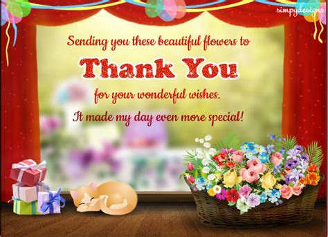 Flowers To Say Thank You Free Birthday Thank You Ecards Greeting