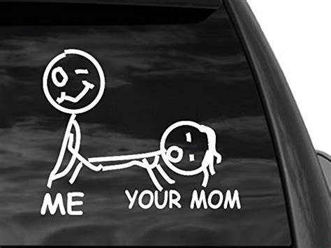 Get this custom vinyl cat mom decal in colors & etched glass to match any vehicle. FGD Funny Stick Figure Your Mom Car Window Decal 10"x9 ...