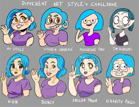 Same Girl Different Styles Art Style Challenge Different Drawing