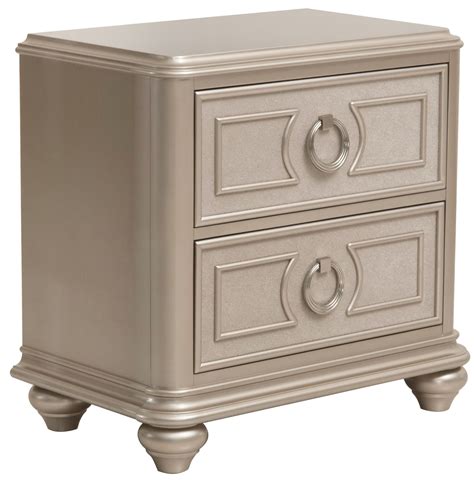 It's the first thing you see in the morning, and holds everything from your phone and your favorite book to a piping hot cup of tea. Dynasty Gold Metallic Nightstand, S044-050, Samuel Lawrence