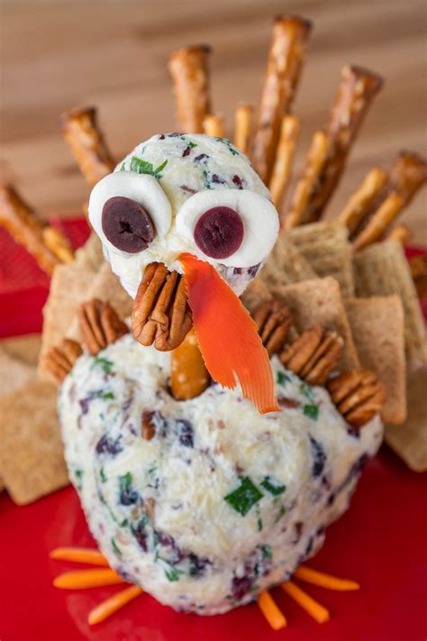 Turkey Cheese Ball Cute Thanksgiving Appetizer Eating Richly