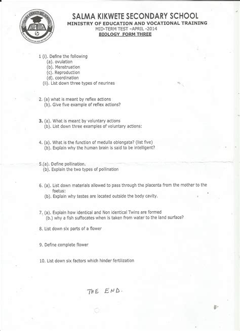 Form Three Study Notes And Past Papers Blog Biology Form