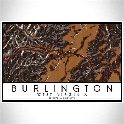 Burlington West Virginia Map Print In Ember — Jace Maps