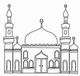 Colouring Ramadan Mosque Printable sketch template