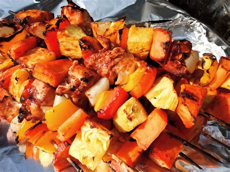 Delicious for a easy, quick summer bbq! Pineapple Papaya BBQ Chicken Kabobs - Iris and Honey ...