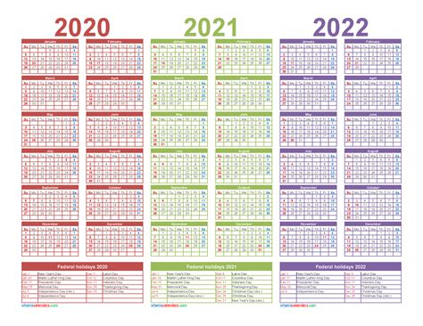 2 Year 2021 2022 Calendar Printable Free Letter Templates