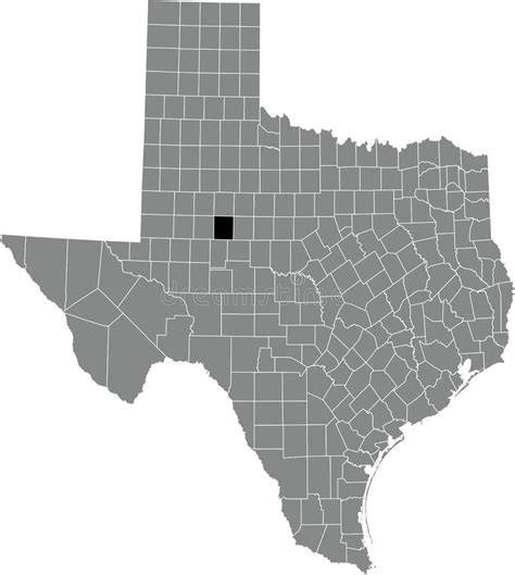 Location Map Of The Mitchell County Of Texas Usa Stock Vector