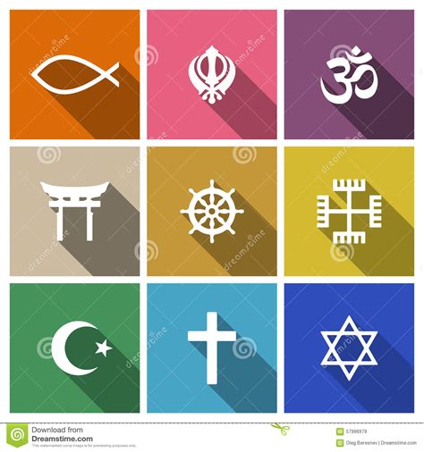 World Religion Symbols Vector Illustration Cartoondealer