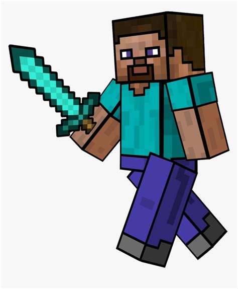 Clip Free Minecraft Steve Clipart Minecraft Steve With Diamond Sword