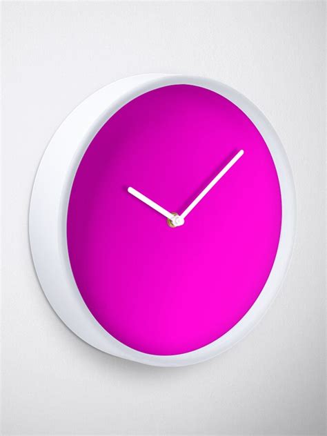 Fluorescent Neon Hot Pink Clock By Podartist Pink Clocks Clock Hot Pink