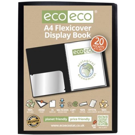 A4 20 Pocket Flexicover Display Book Pockets 40 Microns