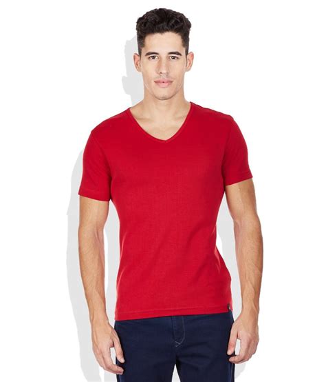 Bossini Red Solid V Neck T Shirt Buy Bossini Red Solid V Neck T Shirt