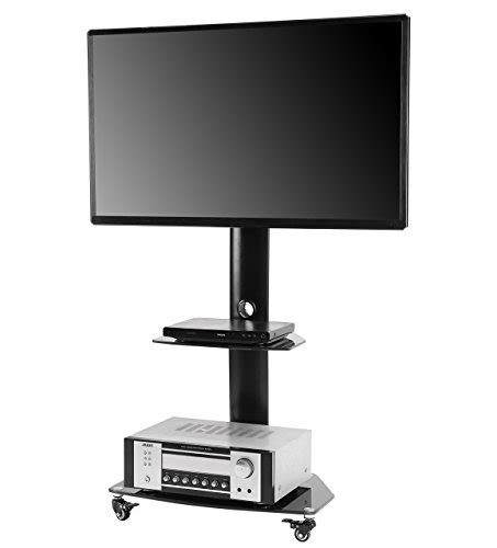 Tavr Rolling Floor Stand Mobile Tv Cart With Universal Swivel Mount