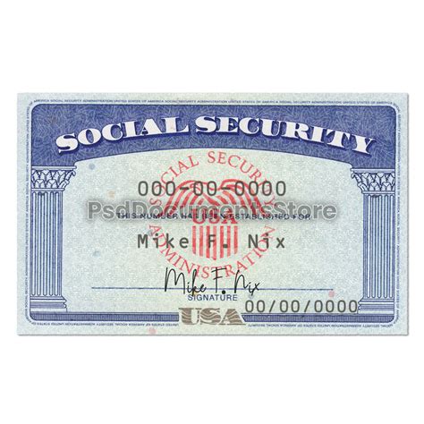 Social Security Card Template Psd Documents Store