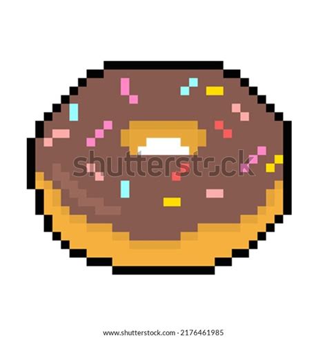 Doughnut Pixel Art Style 32 Bit Stock Vector Royalty Free 2176461985