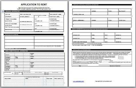 Sample Rental Application Forms Template Forms 2022