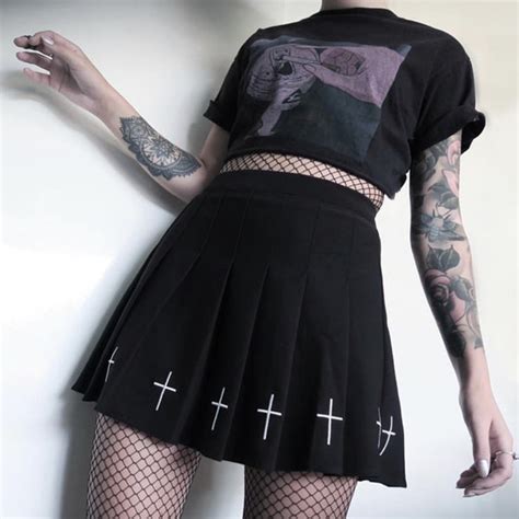 Cross Punk Skirt Gothic Alternative Fashion Erotic Grunge Occult