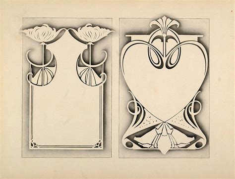 1910 Print Graphic Design Template Shell Art Nouveau Original Ebay